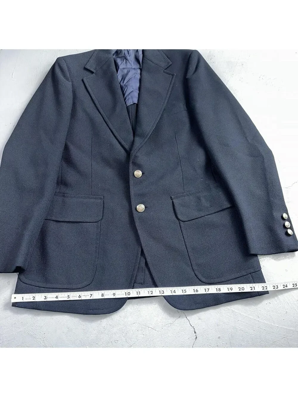 Kingsridge Blazer Mens 40 Blue Vintage Sport Coat Suit Jacket Union USA 1970s